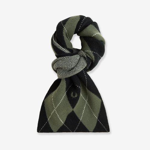 프레드페리() [선물상자 증정] 브러시드 아가일 스카프 - 블랙 CFPU2531133-102 상품 이미지