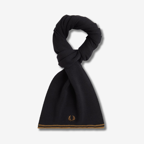 프레드페리() [선물상자 증정] 트윈 팁 울 스카프 - 블랙/쉐이디드 스톤 CFPU2539152-S77 상품 이미지