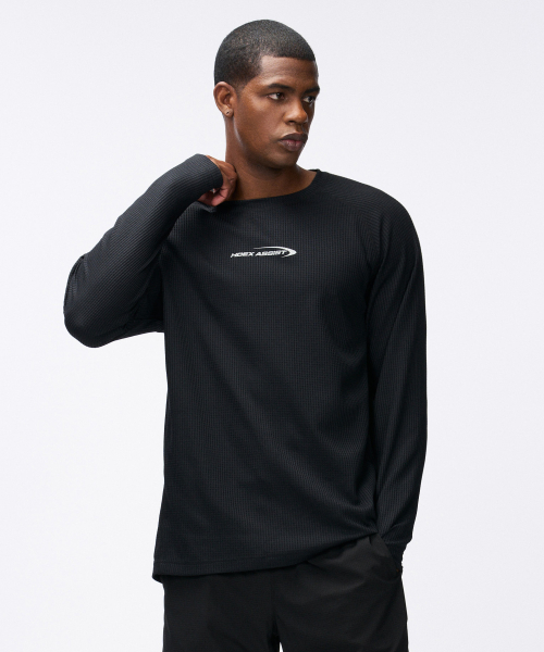 에이치덱스() 어시스트 와플 퍼포먼스 롱 슬리브 (Black) 상품 이미지