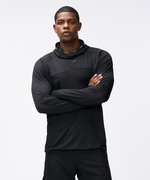 에이치덱스() 어시스트 와플 퍼포먼스 후디 롱 슬리브 (Black) 상품 이미지