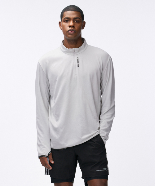 에이치덱스() 어시스트 와플 퍼포먼스 하프 집업 (Light Gray) 상품 이미지