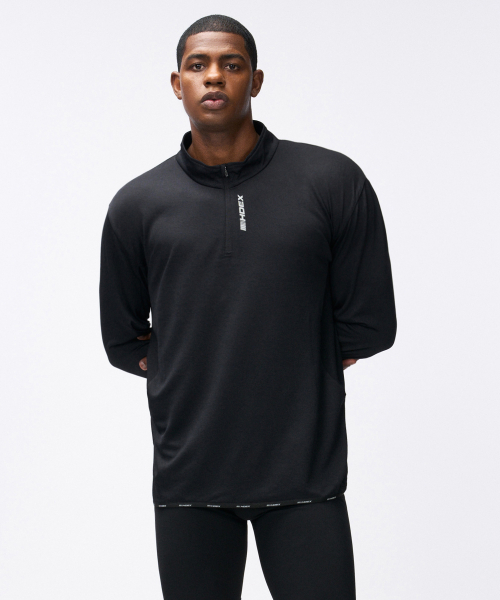 에이치덱스() 어시스트 와플 퍼포먼스 하프 집업 (Black) 상품 이미지