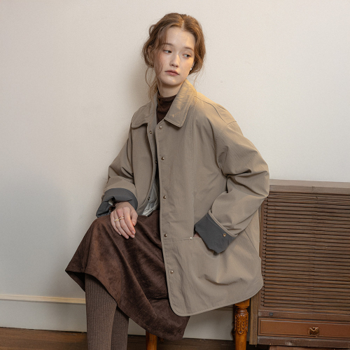 PM_Color-block cuffs warm coat_2color