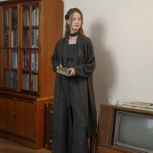 PM_Winter loose knit coat_CHARCOAL