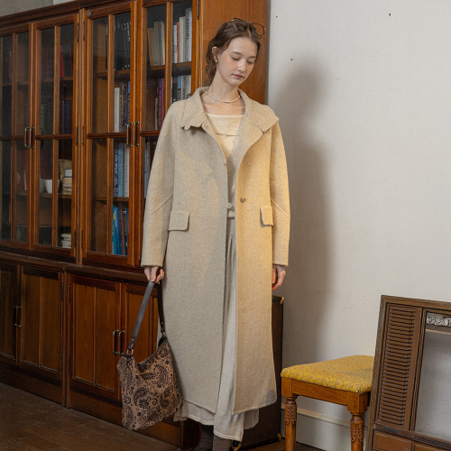 PM_Elegant round neck coat_2color