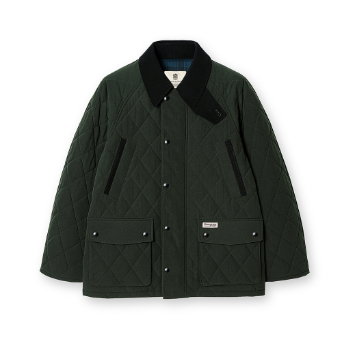 RIPSTOP DIAMOND QUILTED HUNTING JACKET (D/GREEN)