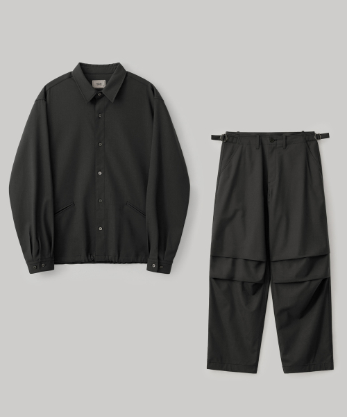 [SET] Tropical-Wool Coach жакет Set-Up (Almost black)