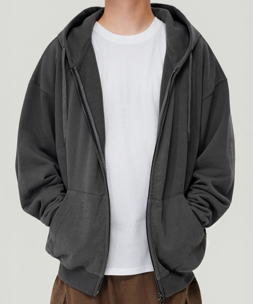 Плотное худи оверсайз TWO-WAY 500г (CHARCOAL)