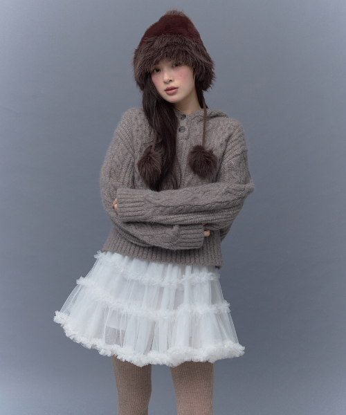 WINTER FUR POMPOM HAT_TT5W711BR
