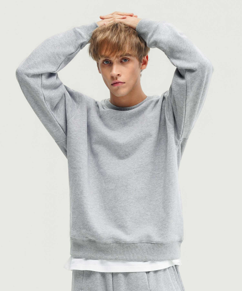 Хлопковый оверсайз свитшот 500г — Melange Grey