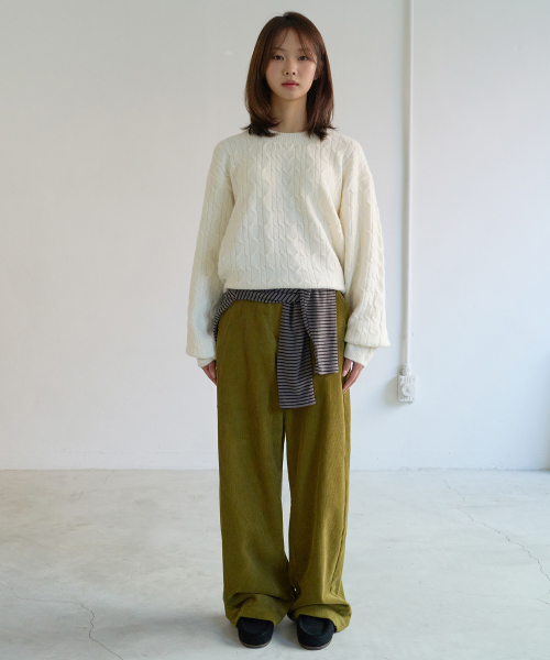 Curved Balloon Corduroy брюки (Olive)