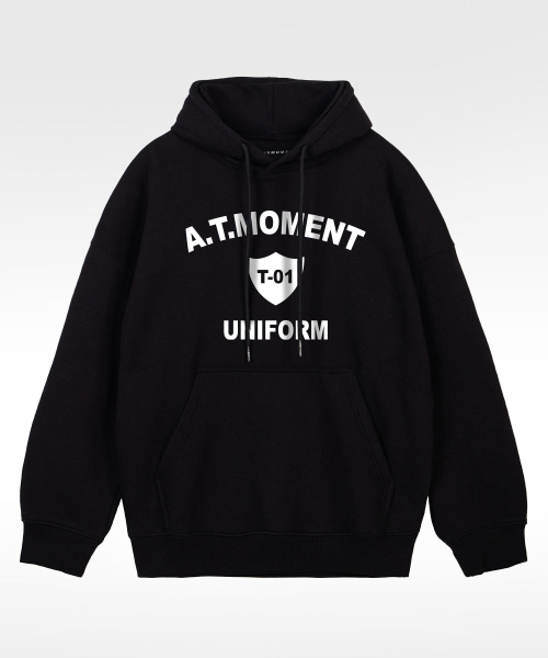 Oversize худи с опущенным плечом Uniform Essential — Black