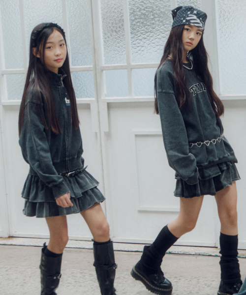 티미유 피그먼트 프릴 스커트