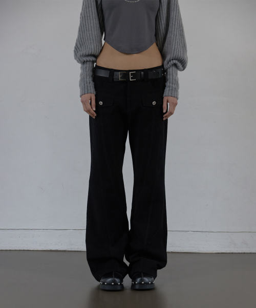 LINE BOOTCUT PANTS / черный