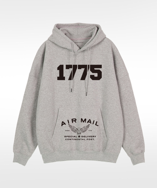 Оверсайз худи Airmail со спущенным плечом_Melange