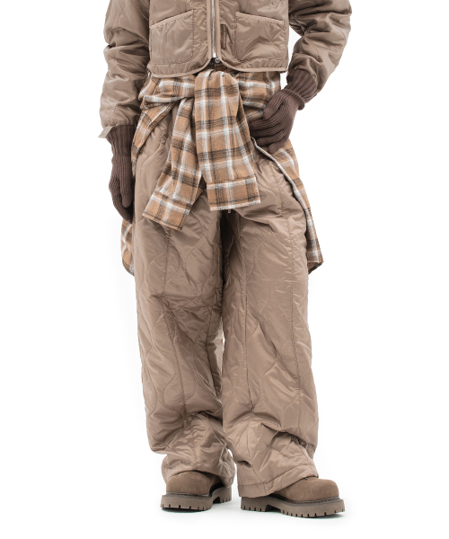 NEEDLE QUILTING PANTS [LIGHT BROWN]