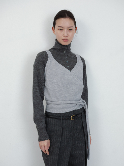 Wrap Knit-Vest (2color)