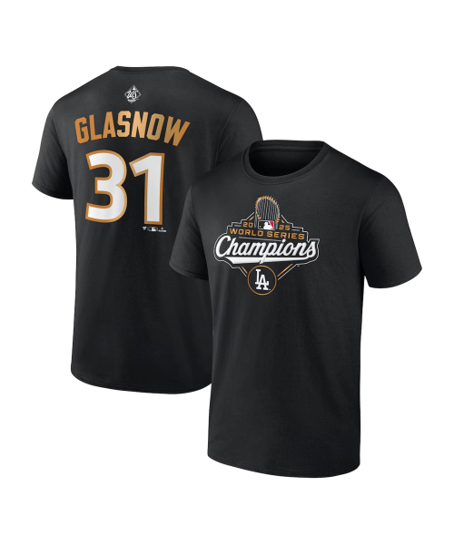 파나틱스() Tyler Glasnow Los Angeles Dodgers Fanatics 2031 World Series Champions Name & Number T-Shirt - Black 상품 이미지