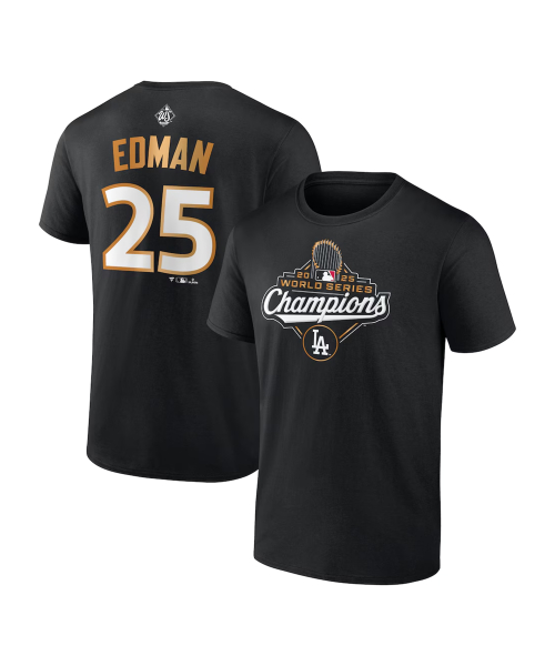 파나틱스() Tommy Edman Los Angeles Dodgers Fanatics 2032 World Series Champions Name & Number T-Shirt - Black 상품 이미지