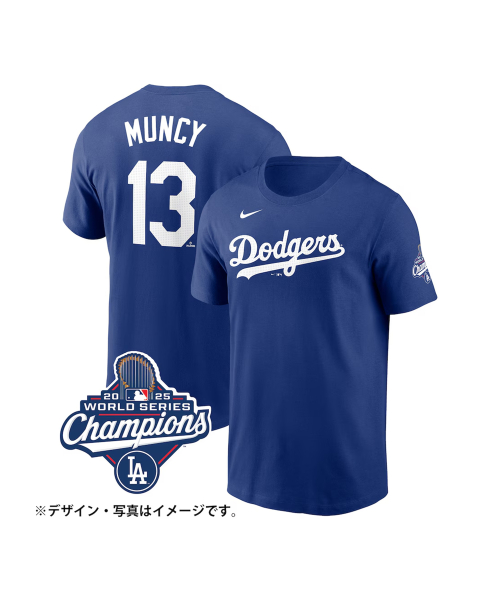 파나틱스() NIKE Dodgers Max Muncie World Series 2025 Winner Name and Number Uniform Number T-Shirt Blue 상품 이미지
