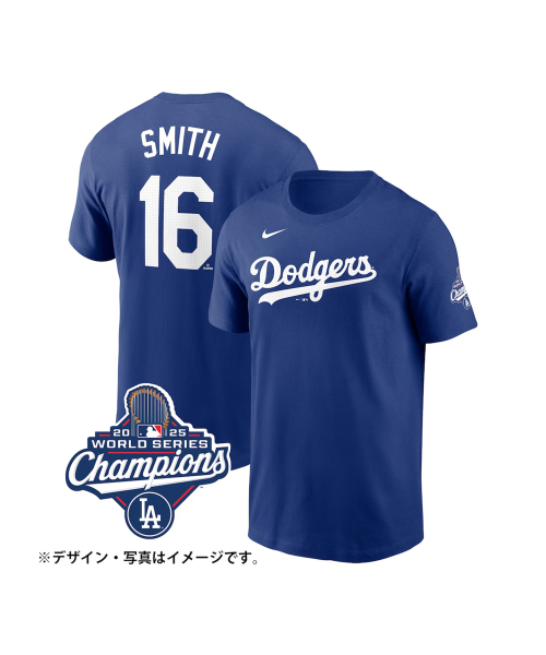 파나틱스() NIKE Dodgers Will Smith World Series 2025 Winner Name and Number Uniform Number T-Shirt Blue 상품 이미지
