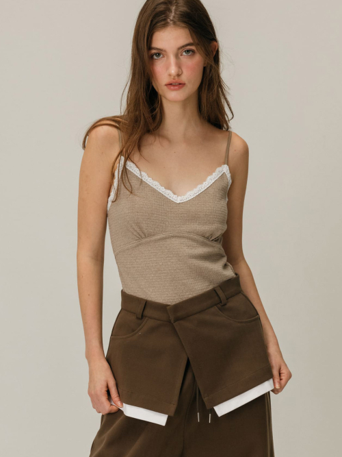 LACE WAVE SLEEVELESS / BEIGE