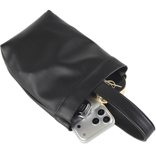 Mini leather bucket bag