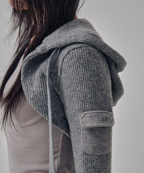 Knit Hoodie Bolero кардиган / Grey