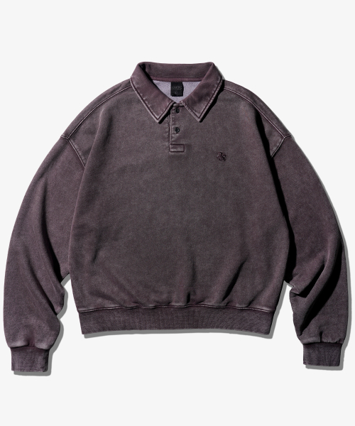 Бордовый свитшот с воротником As Pigment Collar Sweatshirt Burgundy SJMT6917