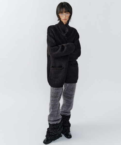 HAIRY шерстяной KNIT брюки, MIX GREY