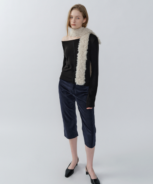 REALAX VELVET CAPRI PANTS, MIDNIGHT