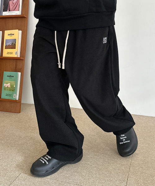 WIDE вельвет SWEAT брюки, BLACK
