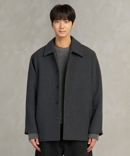 FW 헤링본 울 하프 코트