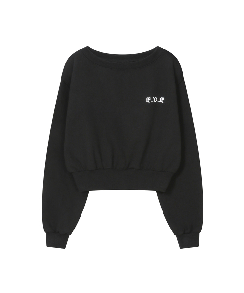 (W) OFF-SHOULDER SWEATSHIRT BLACK