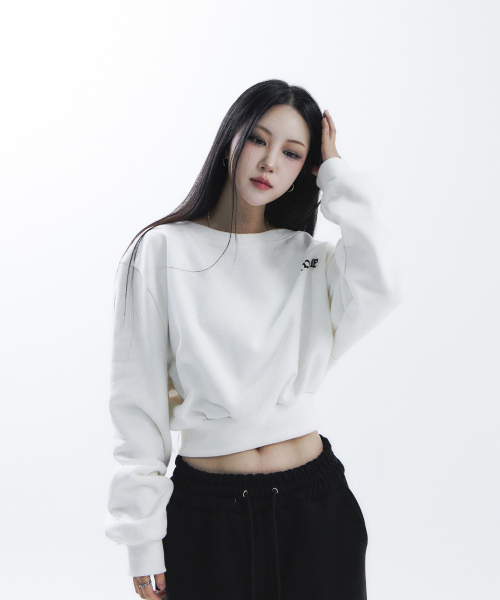(W) OFF-SHOULDER SWEATSHIRT WHITE