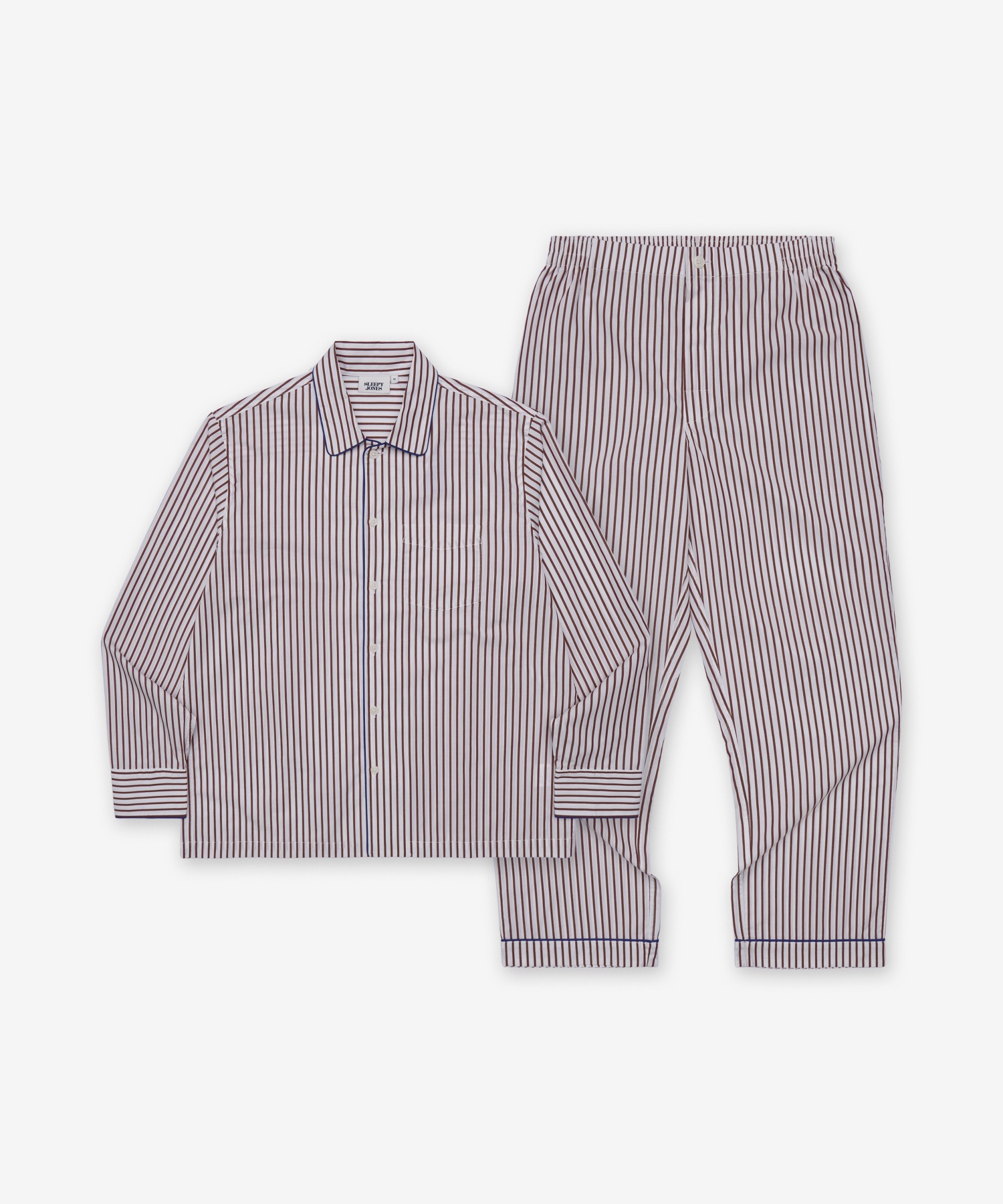 [SET] Пижама Sleepy Jones Henry - Burgundy в полоску / FH25MS001F1354602