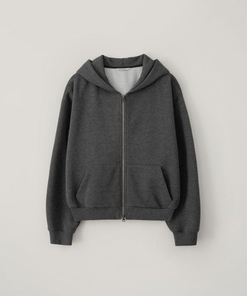 Легкое худи на молнии_MELANGE CHARCOAL
