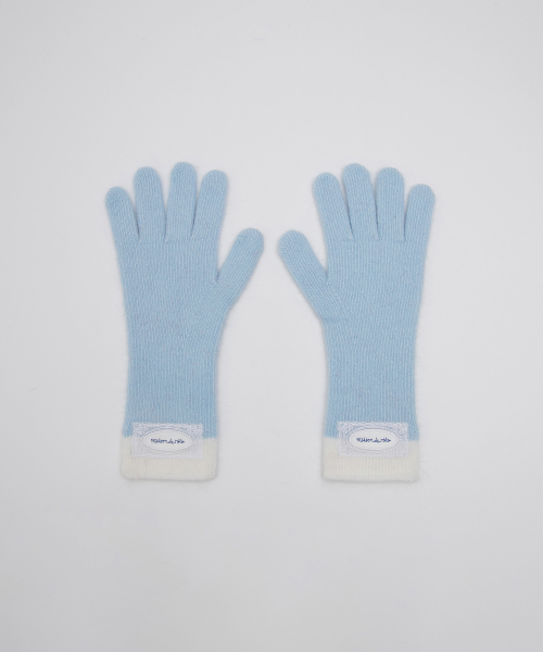 LACE LABEL TWO-TONE GLOVES SKY