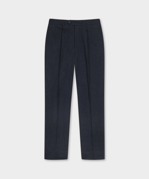 Брюки из хлопковой фланели в елочку (Navy) (BBPCMNF406)