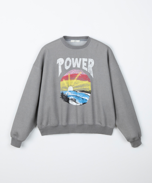 Pigment printed sweatshirt / GRAY