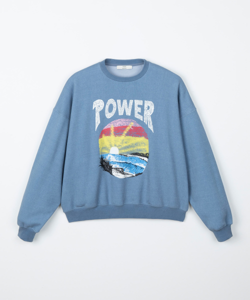 Pigment printed sweatshirt / BLUE