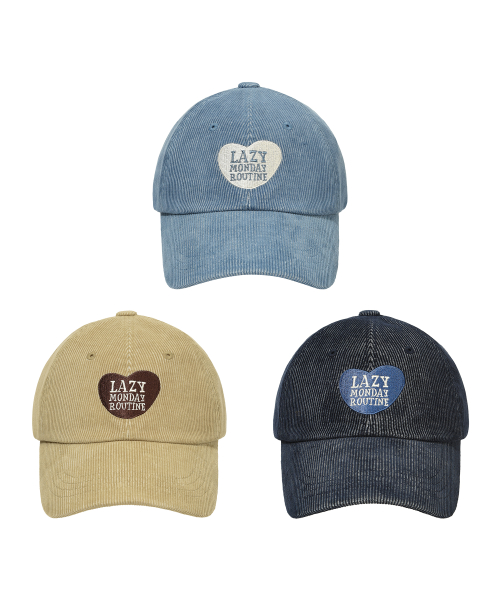 엘엠알() 코듀로이 하트 자수 볼캡 (3Colors) 상품 이미지