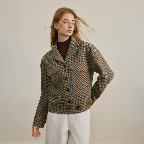 YY_Design lapel plaid jacket
