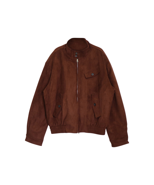 TWO-BUTTON BLOUSON JUMPER_BROWN