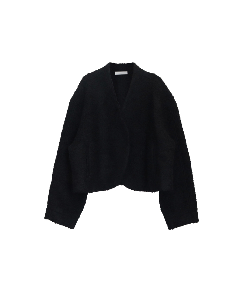 NO COLLAR BALLOON JACKET_BLACK