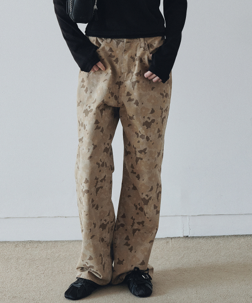 Vintage Camo Pattern брюки (Beige)