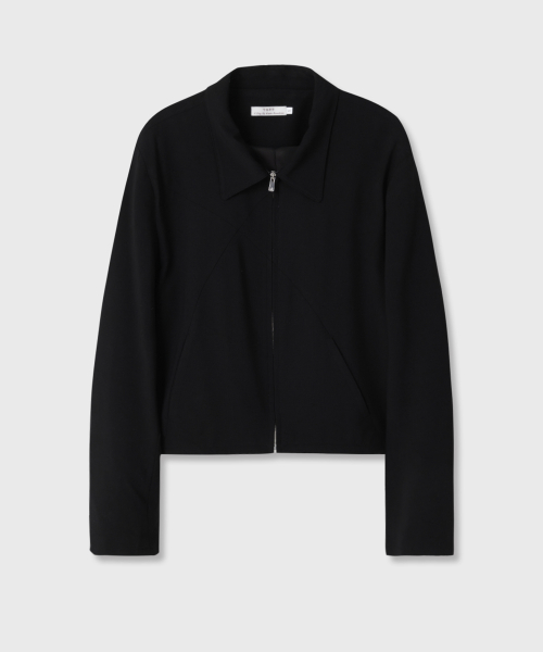 Line crop jacket (black)