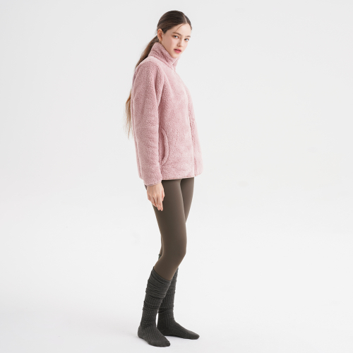 SWZ25069-03 двусторонний флис зип-ап loose fit, инди-pink
