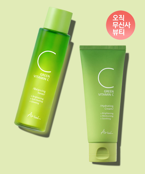 아리얼() [기획세트] 그린 비타민 씨 밸런싱 토너 +하이드레이팅 크림 상품 이미지