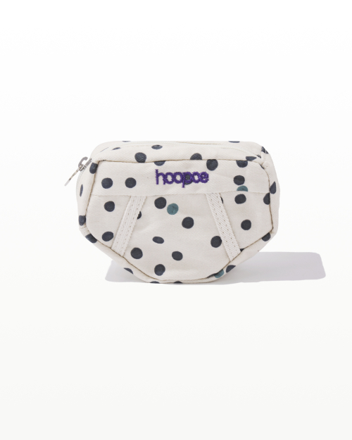 signature mini brief pouch in dot print_oatmeal milk